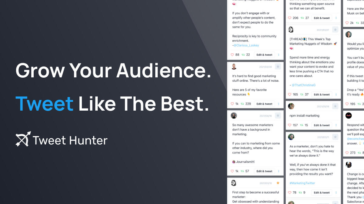 Tweet Hunter - Grow a high-quality Twitter audience. Fast.